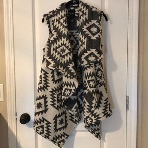 Boho Tribal Print Wool Blend Vest